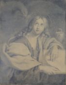 Unbekannt -19. Jh. - Johannes der Evangelist mit Buch und Schriftrolle, nach dem Gemälde von Domeni
