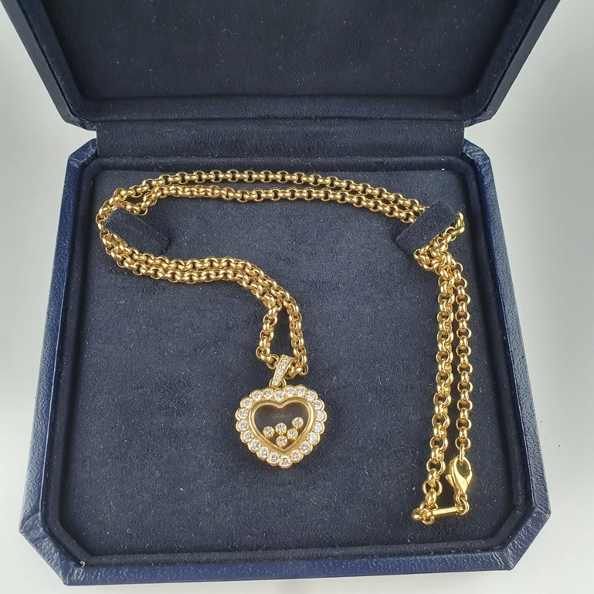 "Chopard Icons Heart"-Halskette mit Anhänger - Gelbgold 750/000, Anhänger und Kette gestempelt und  - Bild 2 aus 10