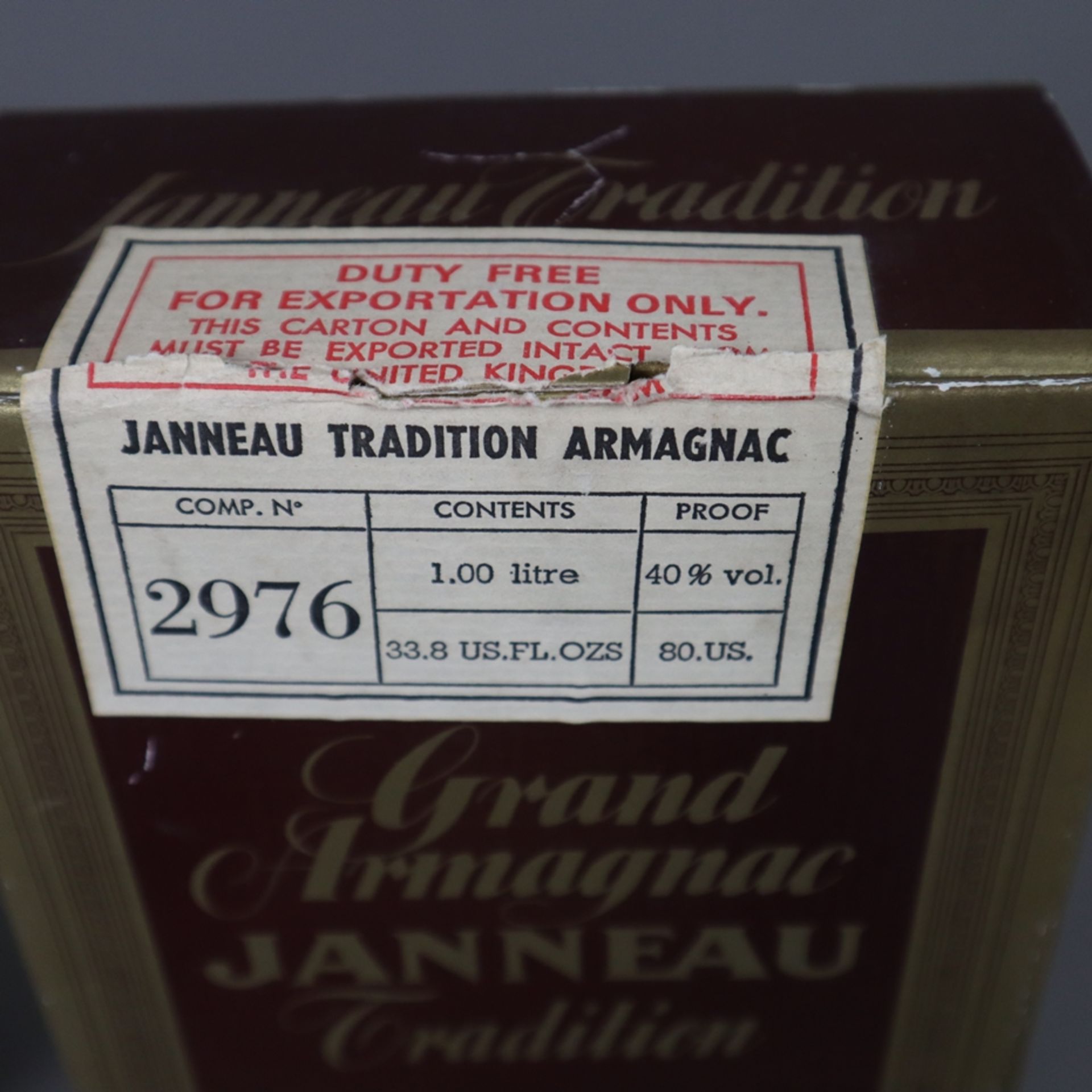 Armagnac - Janneau V.S. Tradition Grand Armagnac, France, 100 cl, 40 % - Image 8 of 8