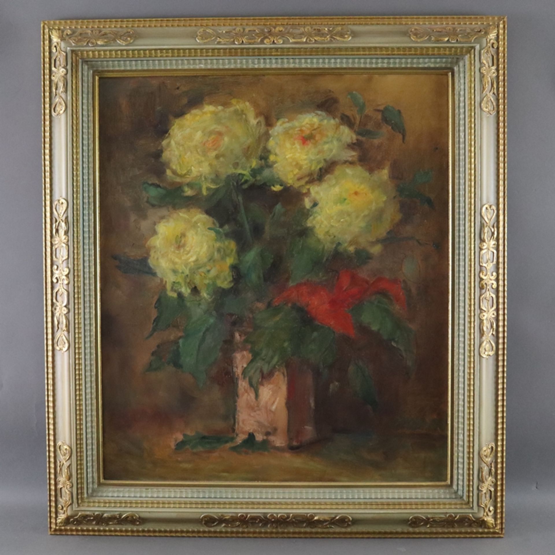 Dörrbecker, Karl (1894 Frankfurt am Main - 1983 ebenda) - Blumenstillleben, Öl auf Leinwand, unten  - Bild 2 aus 8