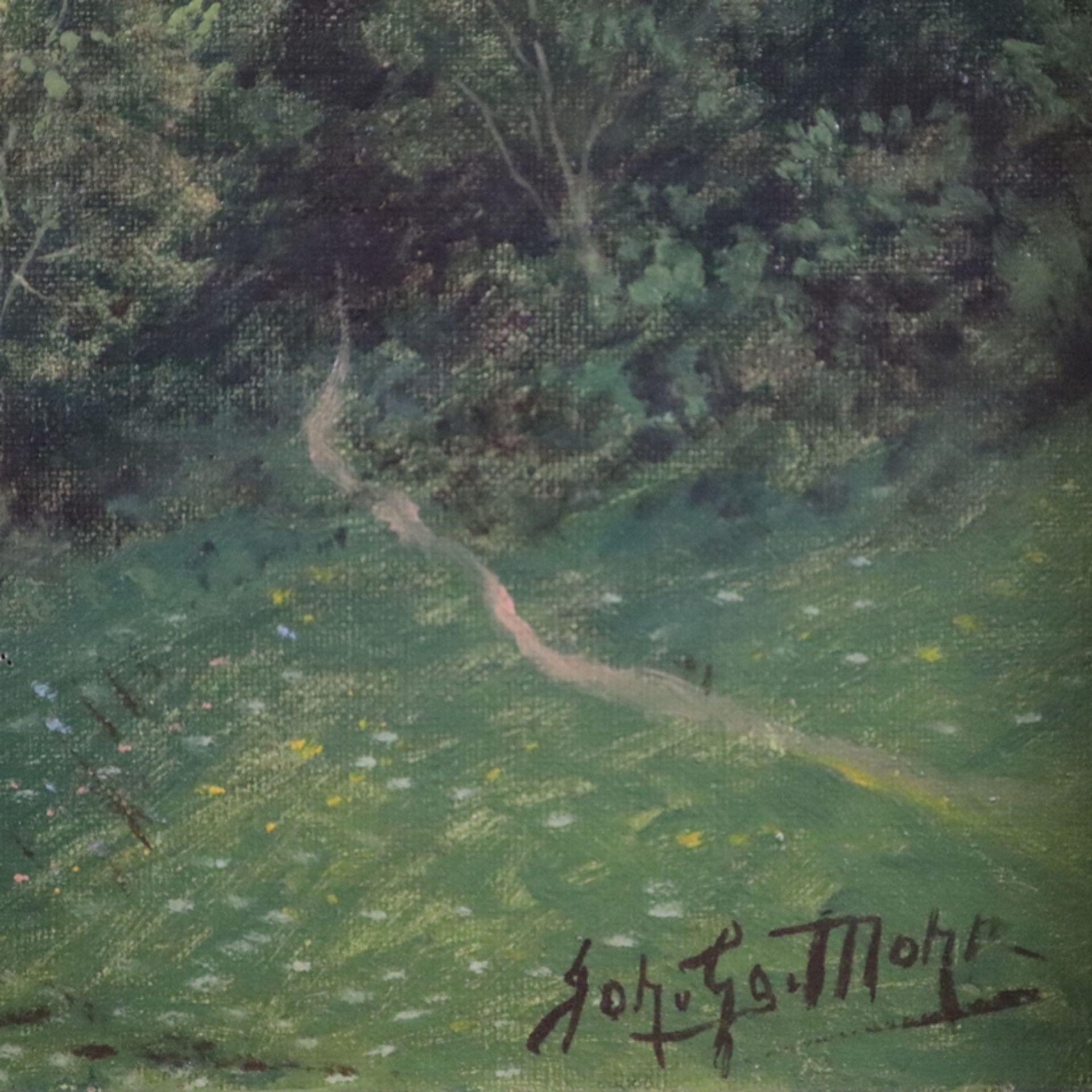 Mohr, Johann Georg (1864 -Frankfurt am Main- 1943) - Taunuslandschaft mit Blick auf Kronberg, Öl au - Bild 9 aus 10
