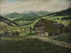 Luckhardt, Karl (1886 - Frankfurt a.M.- 1970) - Spätsommerliche Schwarzwaldlandschaft mit Gehöften,