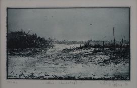 Böttger, Klaus (1942 Dresden-1992 Wiesbaden) - "Kleine Landschaft IV", Farbradierung, in Blei signi