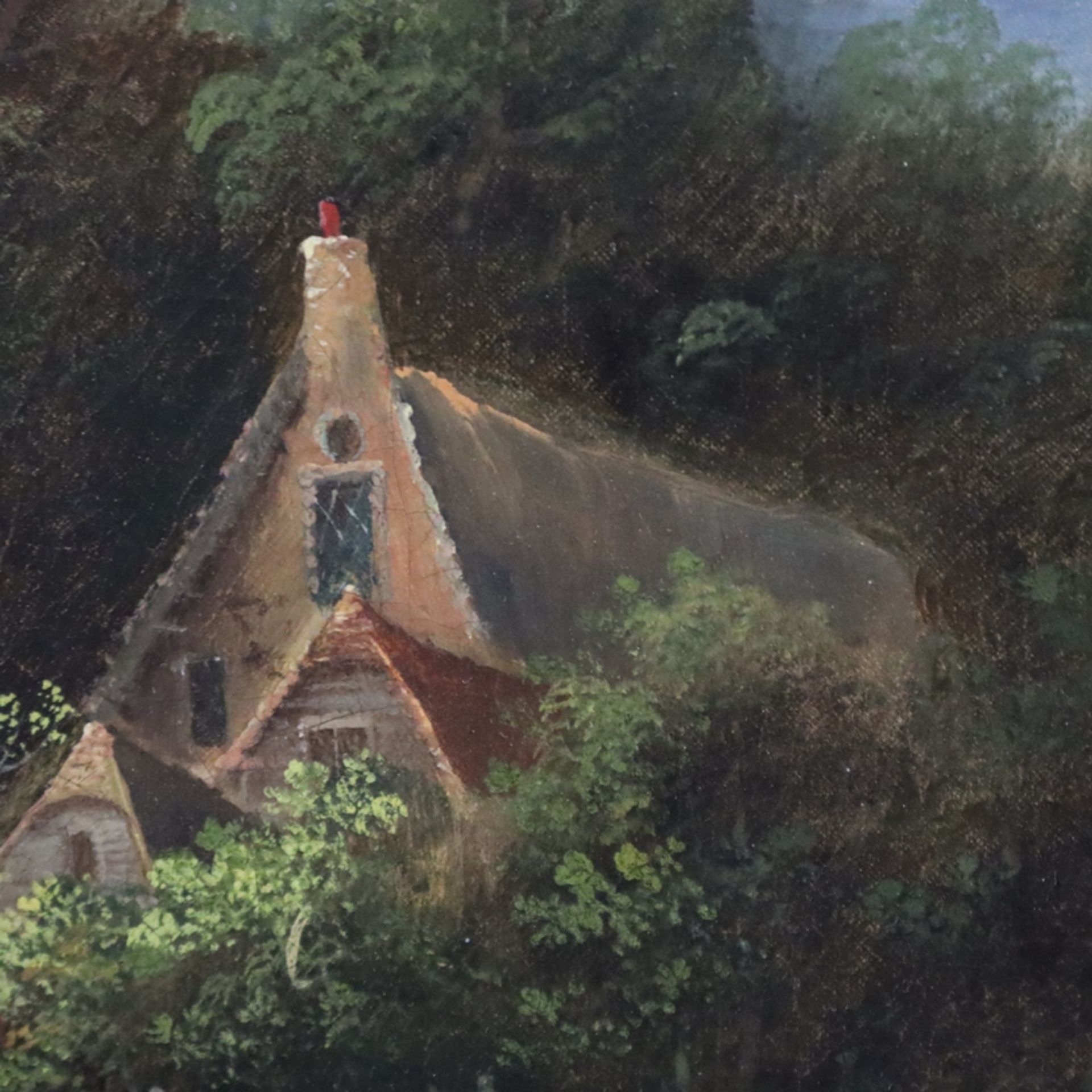 Howard, Vernon (1840-1902 ) - Romantische Landschaft mit Cottage, Öl auf Leinwand, rechts unten in - Image 6 of 12