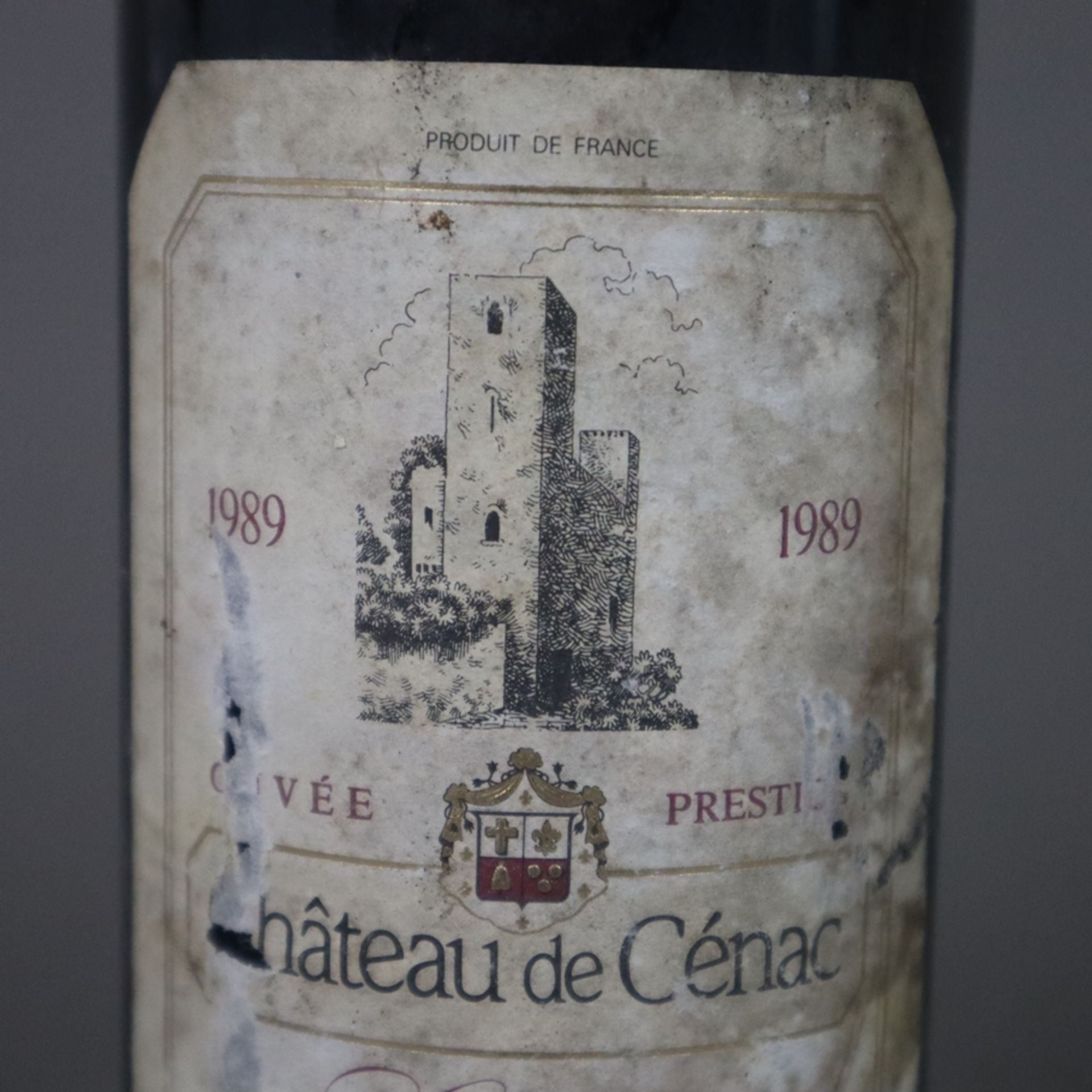 Wein - 1989 Château de Cénac, Cahors, France, 0,7 L, Flasche verschmutzt, Etikett stark beschädigt - Image 4 of 5