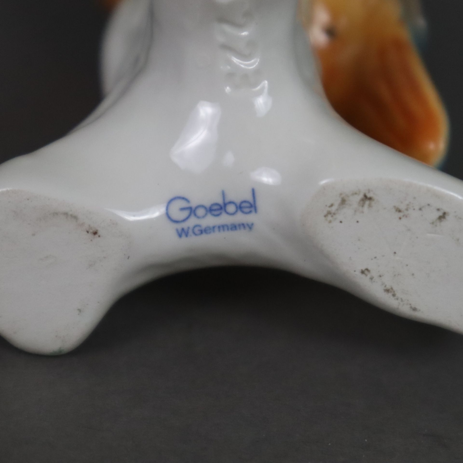 Figur "Eisvogel auf Ast" - Goebel, Keramik, polychrom bemalt, Boden mit Manufakturmarke 1979-1990 u - Bild 6 aus 6