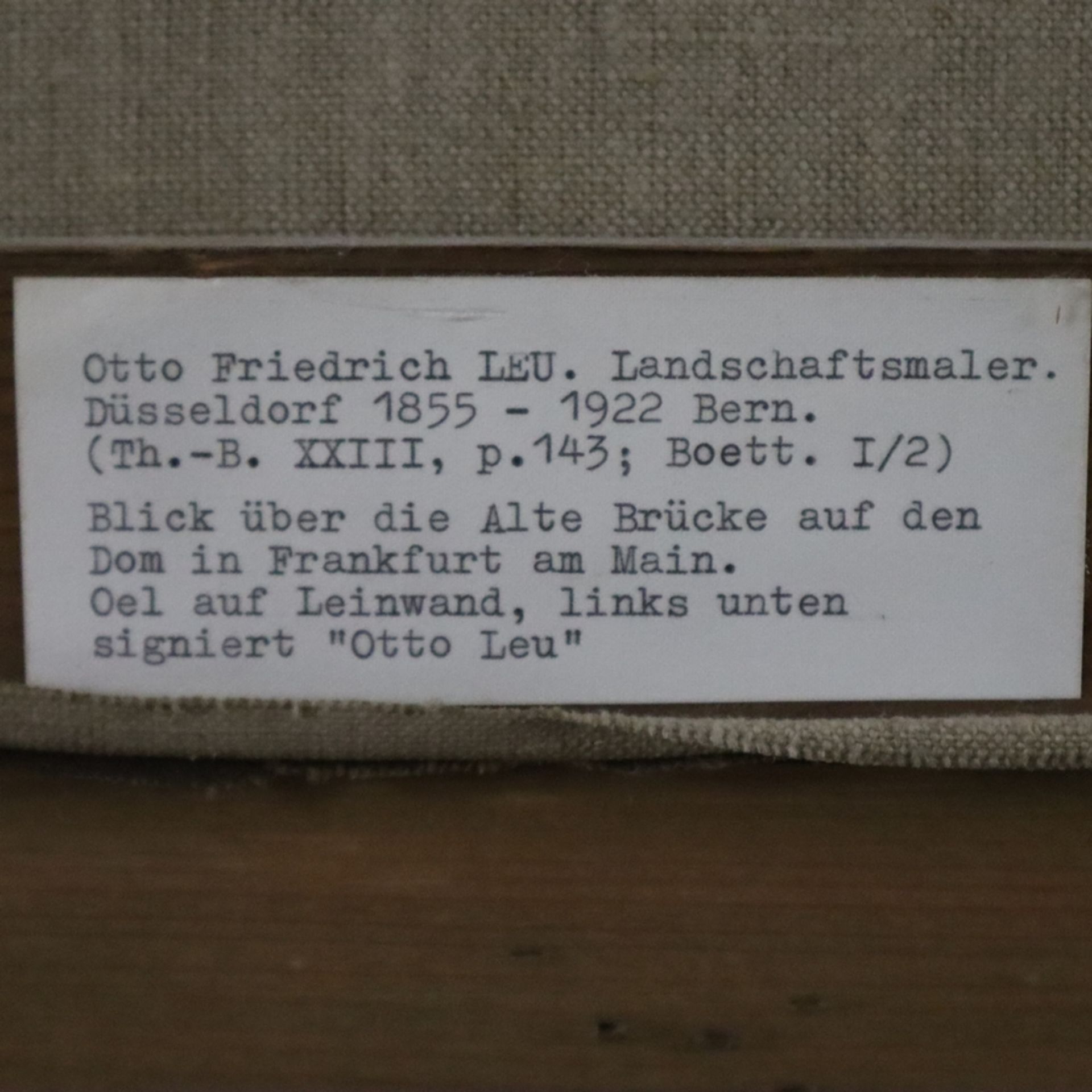 Leu, Otto Friedrich (1855-1922/ in Düsseldorf geborener Landschaftsmaler, tätig in Leipzig, Schweiz - Image 12 of 12