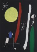Miró, Joan (1893 Barcelona -1983 Mallorca) - "Personnage et oiseau dans la nuit", Farblithografie, 