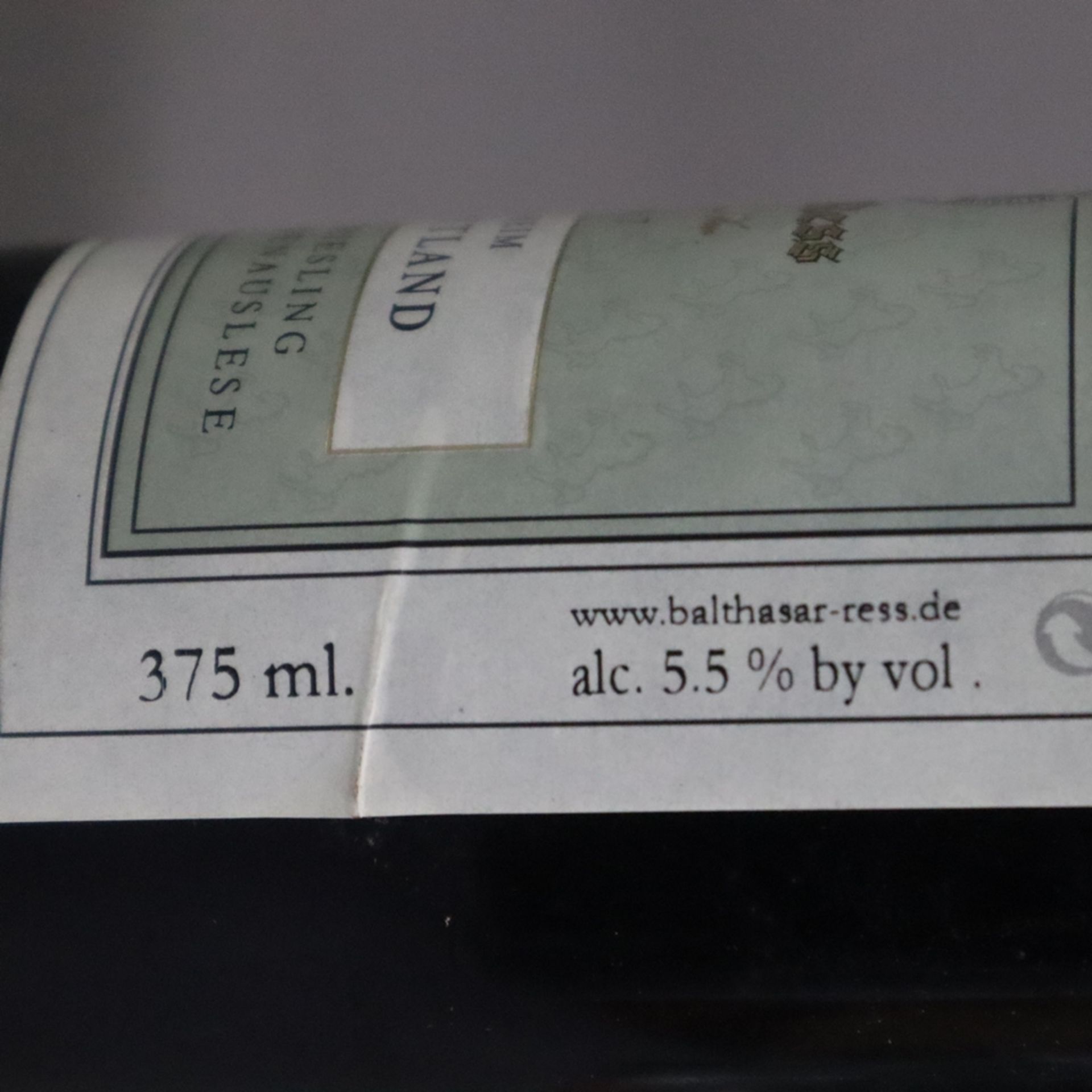 Wein - 2 Flaschen 2007 Rüdesheim Berg Rottland Riesling Trockenbeerenauslese, je 375 ml, Füllstand: - Bild 5 aus 6