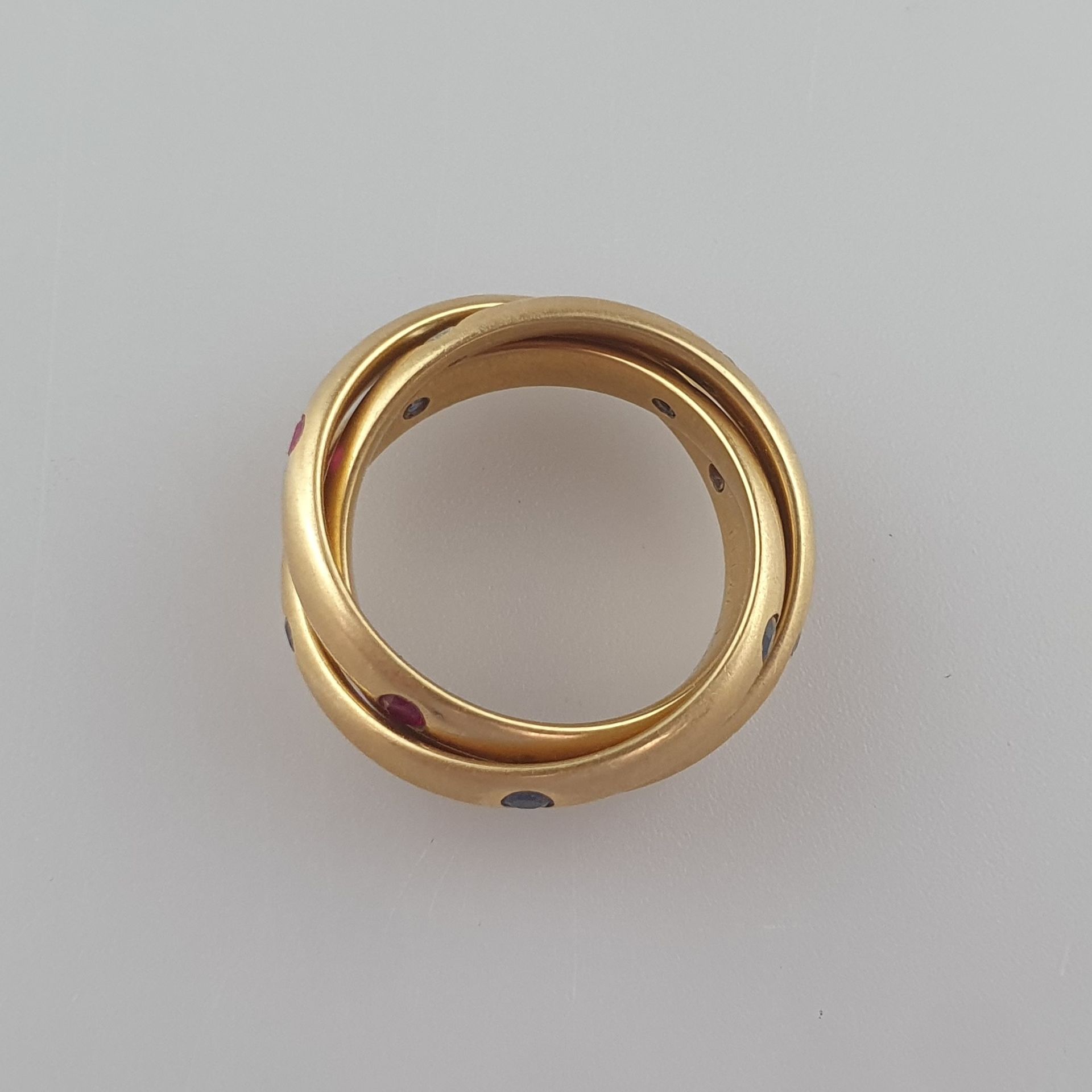 CARTIER-Ring "Trinity"- Gelbgold 750/000, die drei beweglich ineinander verschlungene Ringe von ca. - Bild 4 aus 6