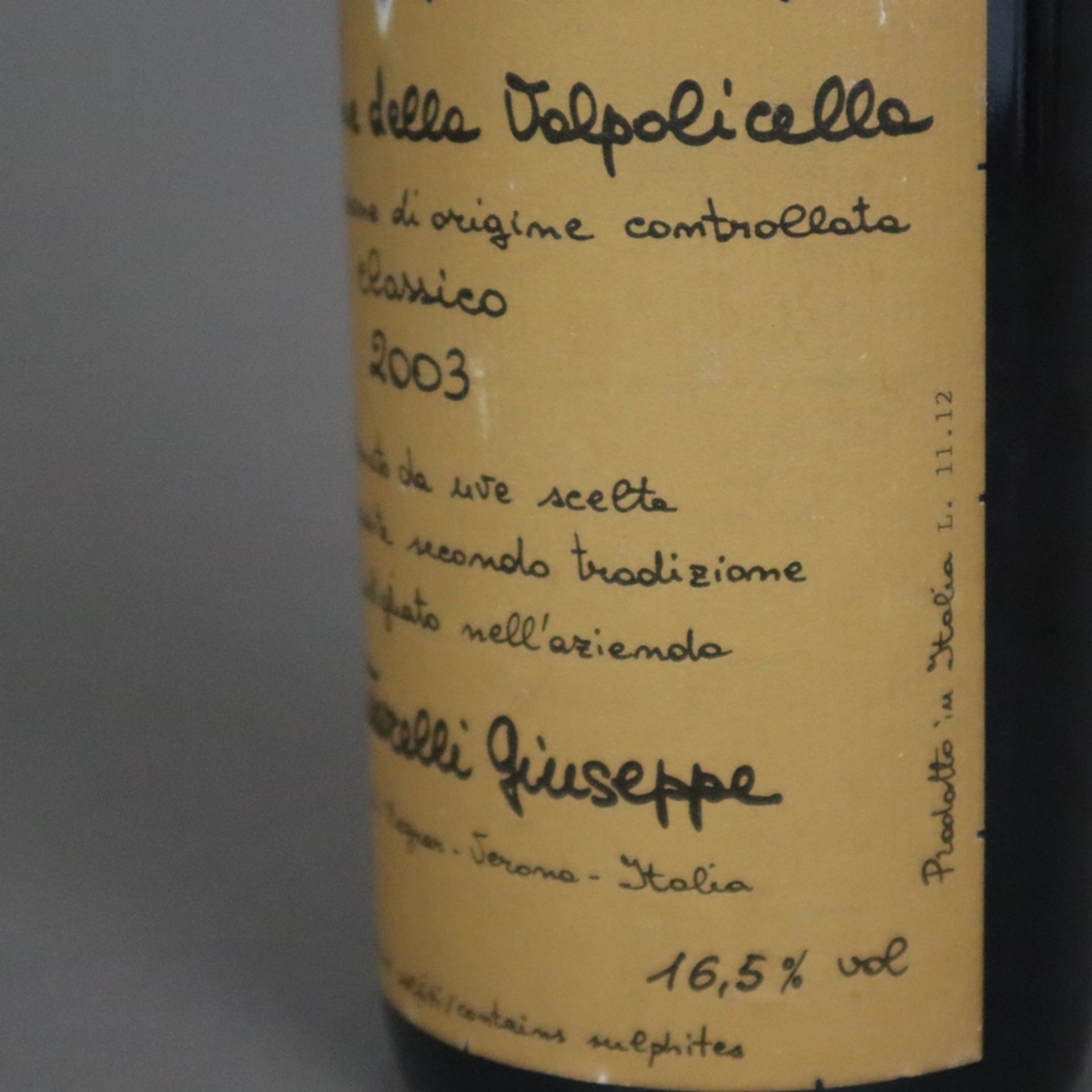 Wein - 2003 Giuseppe Quintarelli Amarone della Valpolicella Classico DOCG, Veneto, Italy, Füllstand - Bild 6 aus 6