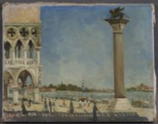 Monogrammist P. H. (20. Jh.) - Venedigansicht, Blick auf den Canal Grande von der Piazza San Marco,