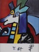 Alt, Otmar (*1940 in Wernigerode) - "Pferd" (1991), Kunstpostkarte, Multiple, Handsignatur mit klei