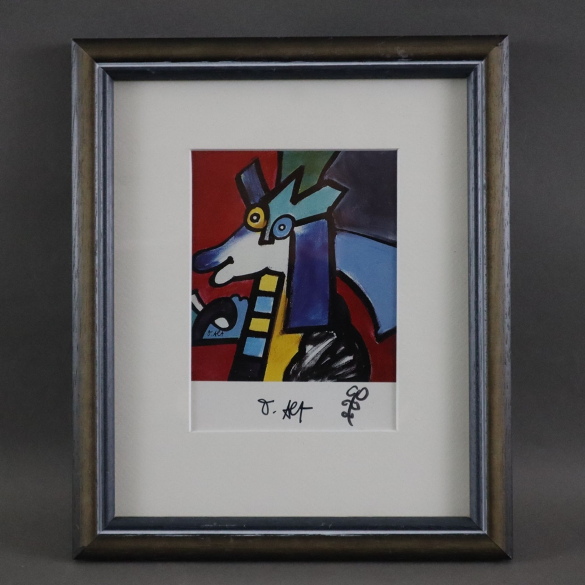 Alt, Otmar (*1940 in Wernigerode) - "Pferd" (1991), Kunstpostkarte, Multiple, Handsignatur mit klei - Bild 2 aus 4