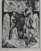 Feininger, Lyonel (1871 New York - 1956 ebenda) - "Spaziergänger / Promenaders" (1918), Holzschnitt
