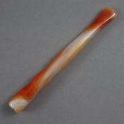 Zigarettenspitze aus Achat - fein poliert, schlanke, zweifach taillierte Form, L. 11,2 cm, Gewicht 
