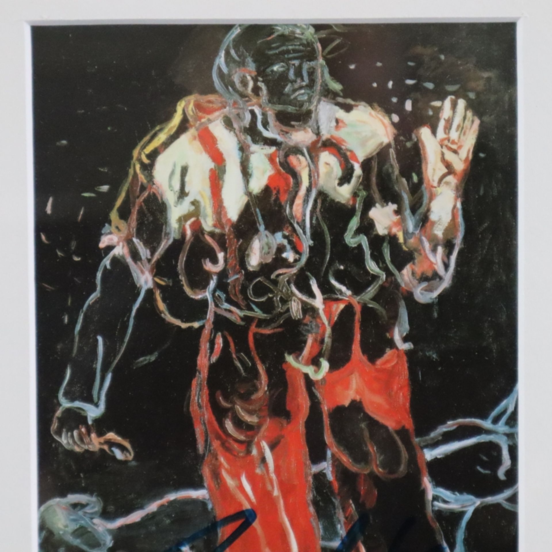 Baselitz, Georg (*1938) - "Schwarzgründig"(1966), handsignierte Kunstpostkarte, Multiple, im Doppel - Bild 3 aus 4