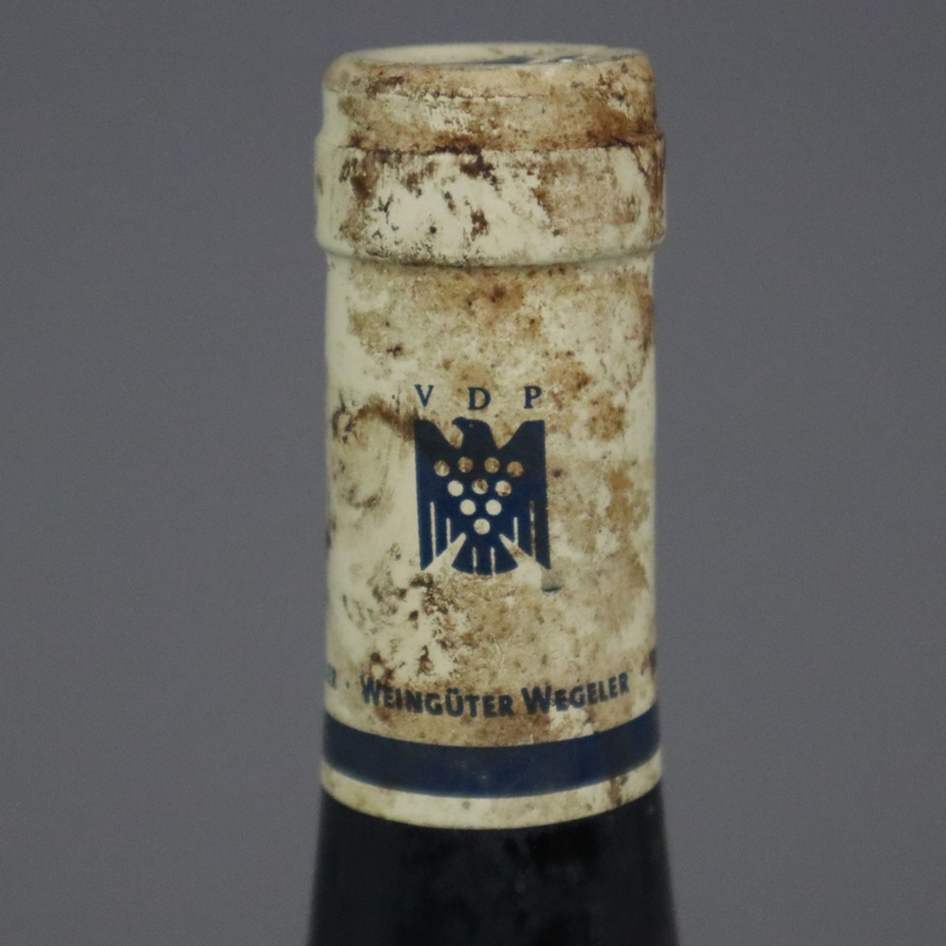 Wein - 2000 Geisenheim Rotenberg, Wegeler, Riesling Auslese, Füllstand: Into Neck, Flasche und Etik - Bild 2 aus 5