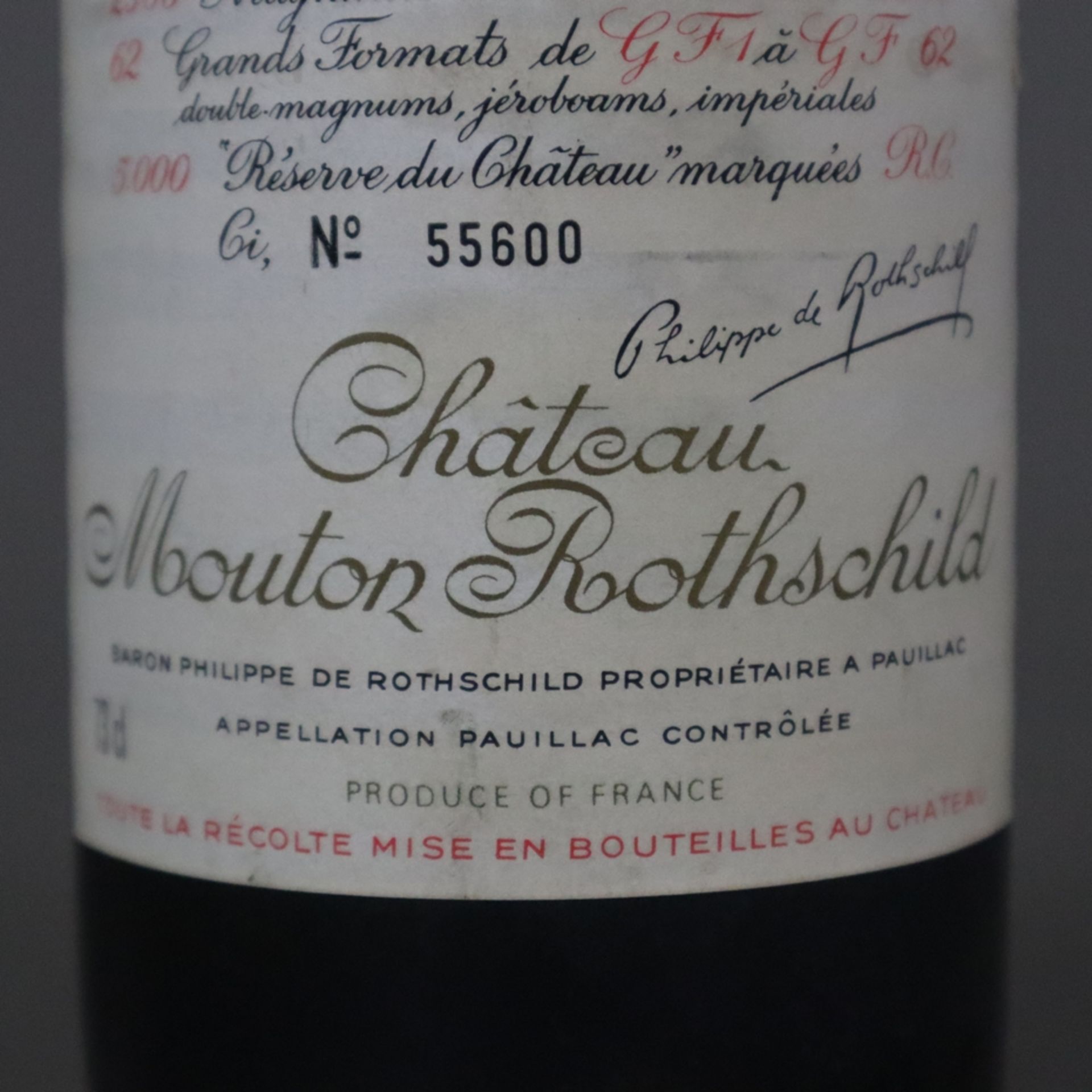 Wein - 1972 Château Mouton Rothschild, Pauillac, France - Bild 7 aus 7