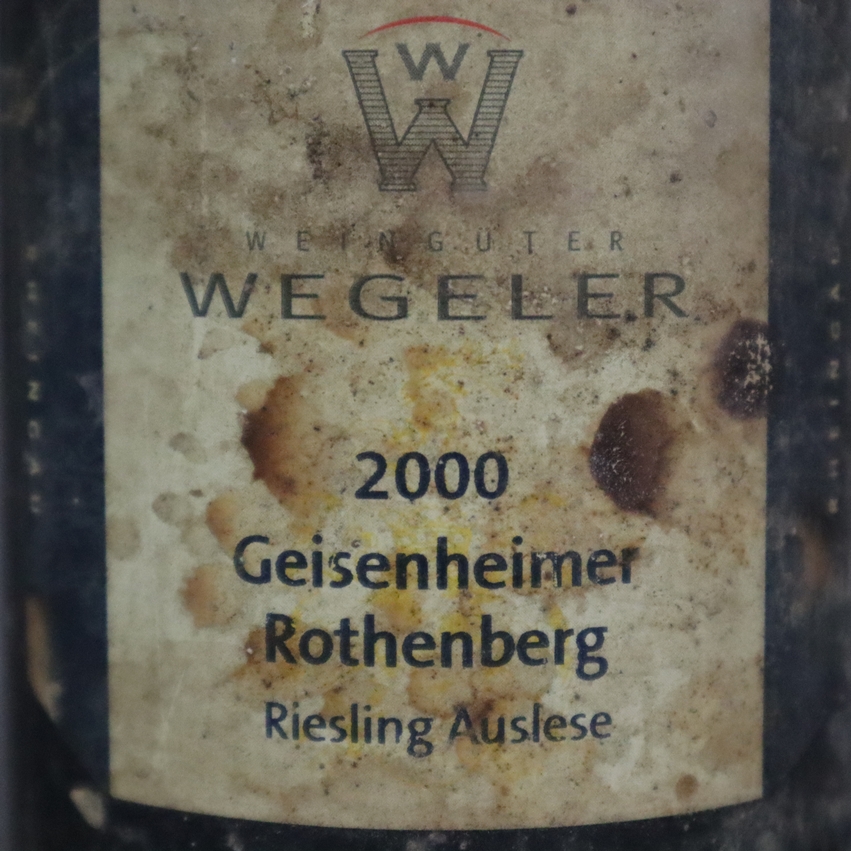 Wein - 2000 Geisenheim Rotenberg, Wegeler, Riesling Auslese, Füllstand: Into Neck, Flasche und Etik - Image 4 of 5