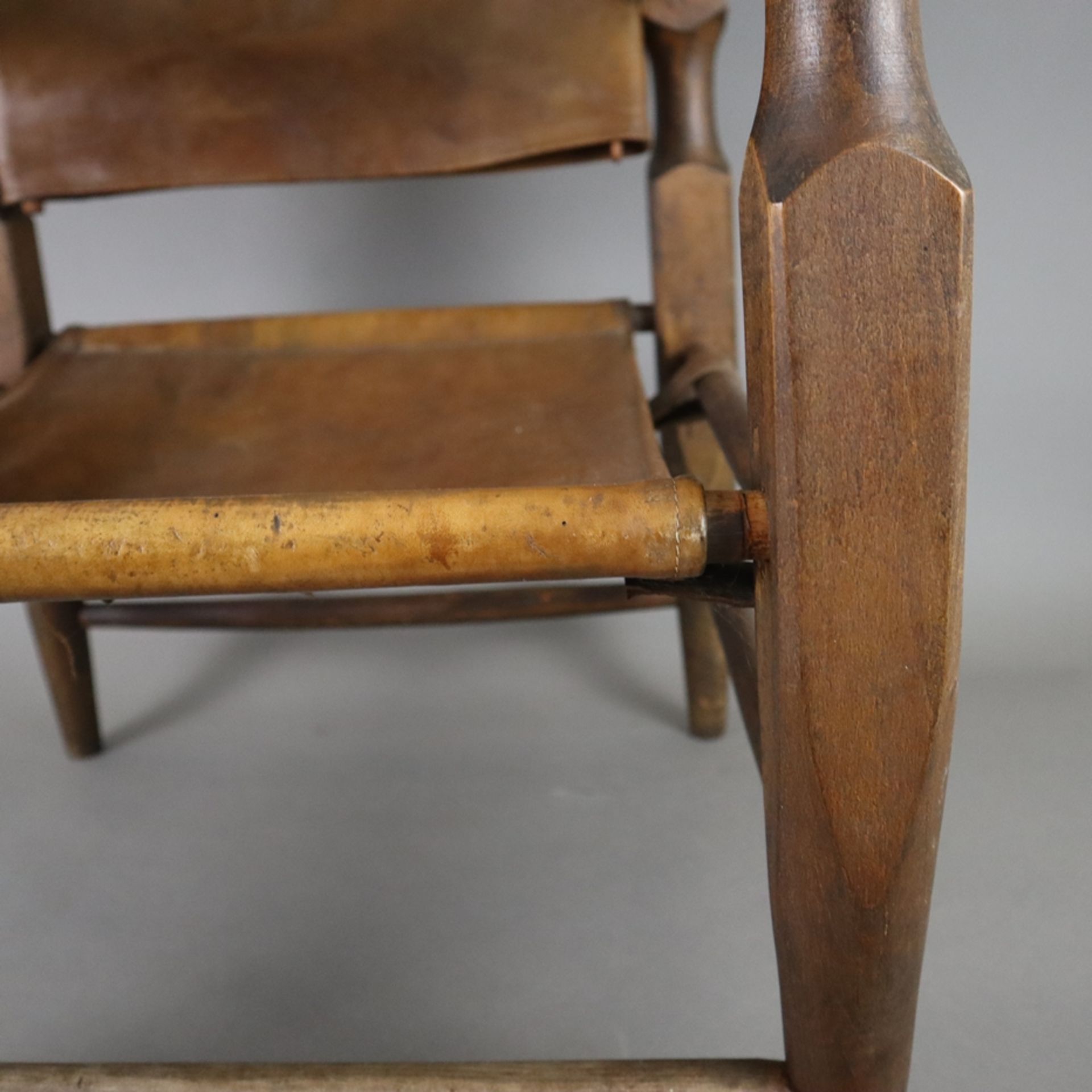Armlehnstuhl "Safari-Chair" - Entwurf: Wilhelm Kienzle (1928), Ausführung: Wohnbedarf, Zürich, 1960 - Image 5 of 9