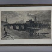 Quirin, Eberhard (1864 Oberursel - 1951 Gonzenheim) - Blick auf die Alte Brücke in Frankfurt am Mai