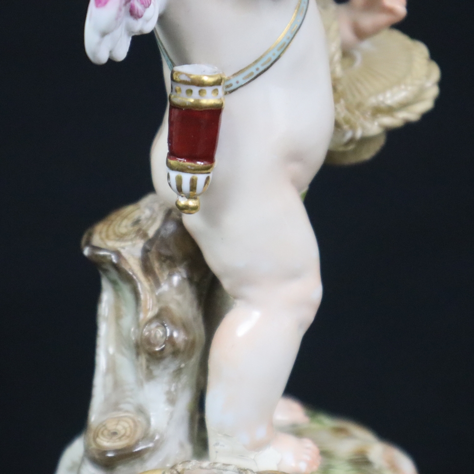Porzellanfigur "Amor bekommt einen Korb und kratzt sich enttäuscht hinterm Ohr" - Meissen, um 1900, - Image 6 of 10