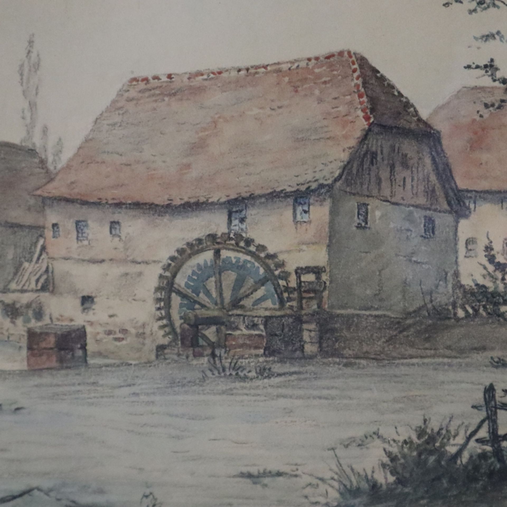 Luckhardt, Karl (1886 - Frankfurt a.M.- 1970) - An der alten Mühle, Aquarell auf Papier, unten link - Bild 4 aus 8