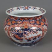 Großer Imari-Cachepot - Japan, 20.Jh., Porzellan, bauchige Form mit ausgestelltem Lippenrand, feine