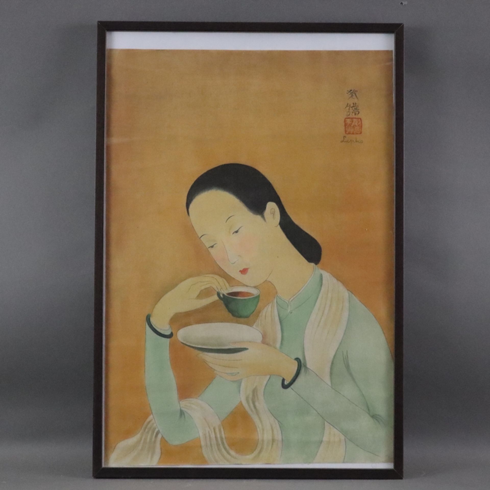 Kopist 20.Jh. - „Femme à la Tasse du Thé“/ „Dame mit einer Tasse Tee“ nach dem in den 1940er Jahren - Image 2 of 5