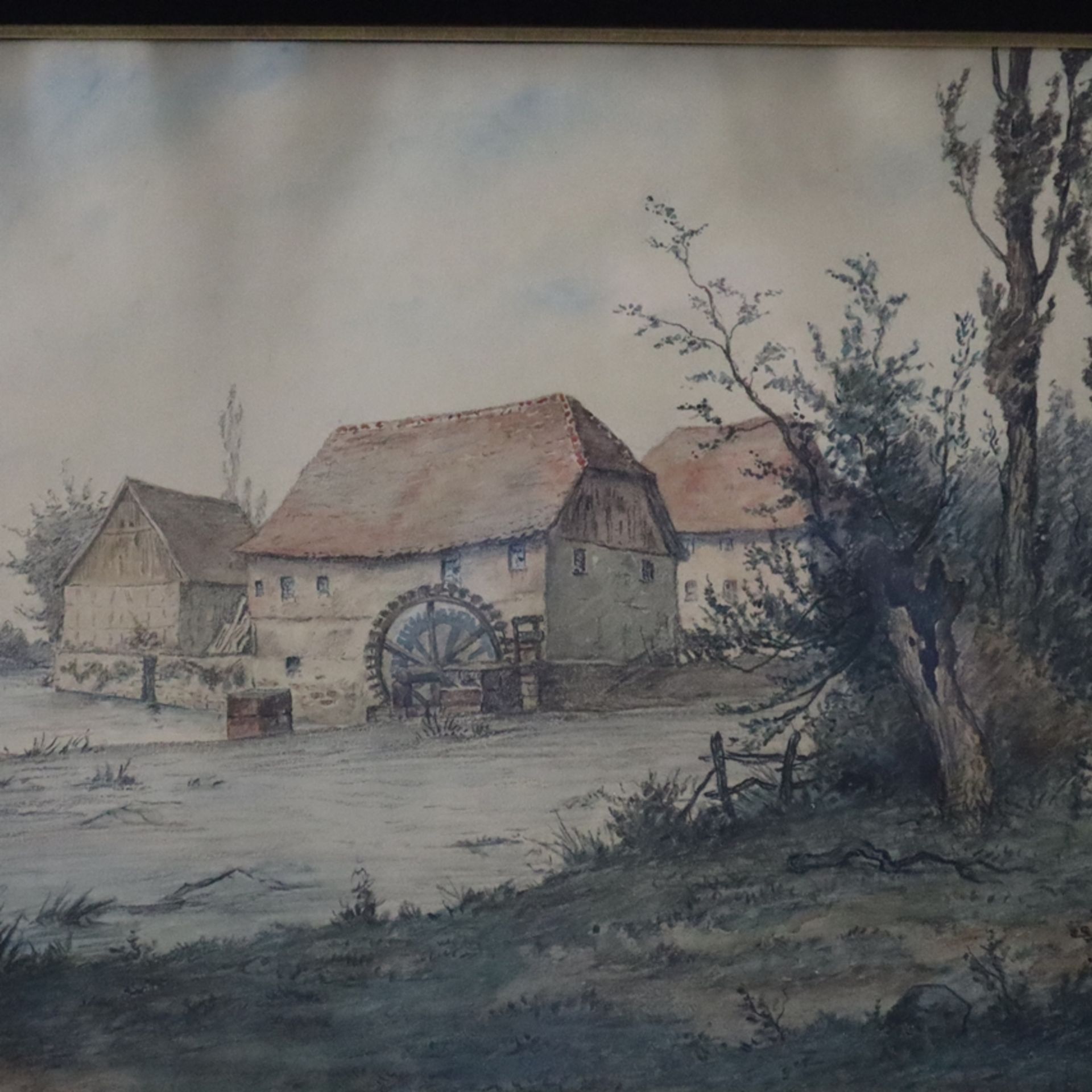 Luckhardt, Karl (1886 - Frankfurt a.M.- 1970) - An der alten Mühle, Aquarell auf Papier, unten link - Bild 3 aus 8