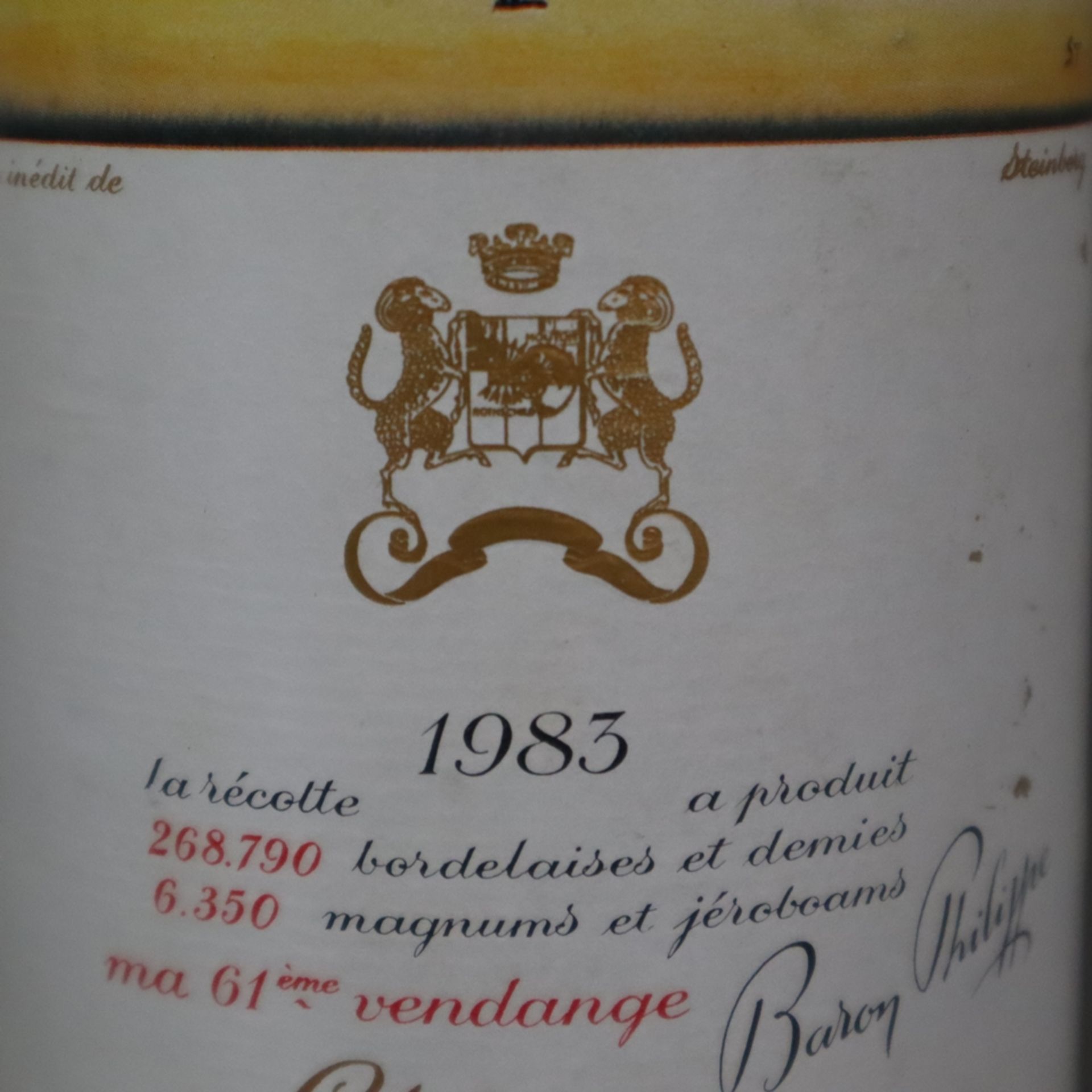 Wein - 1983 Château Mouton Rothschild, Pauillac, France, 75 cl., Füllstand: Upper Mid Shoulder, Eti - Bild 5 aus 8