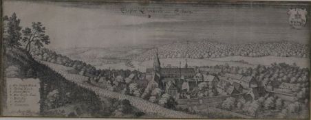 Merian, Matthäus (1593 Basel - 1650 Bad Schwalbach) - "Closter Eberbach oder Erbach", Kupferstich,