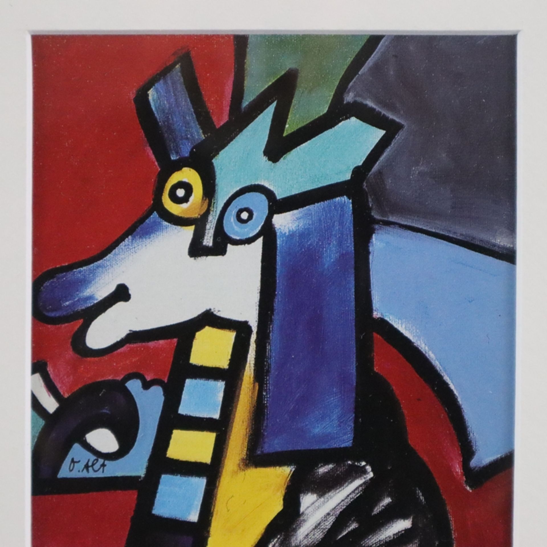 Alt, Otmar (*1940 in Wernigerode) - "Pferd" (1991), Kunstpostkarte, Multiple, Handsignatur mit klei - Bild 3 aus 4