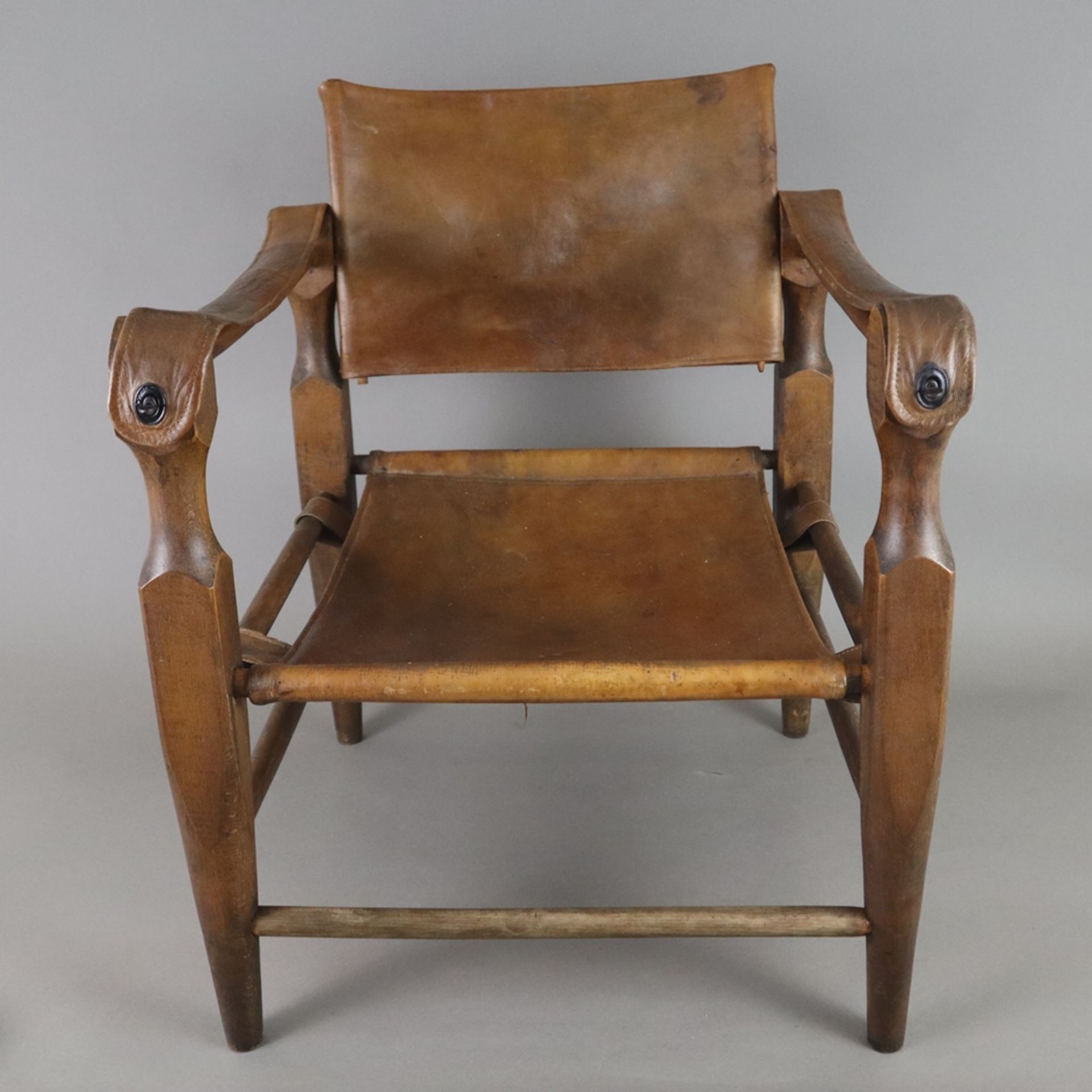 Armlehnstuhl "Safari-Chair" - Entwurf: Wilhelm Kienzle (1928), Ausführung: Wohnbedarf, Zürich, 1960 - Image 2 of 9