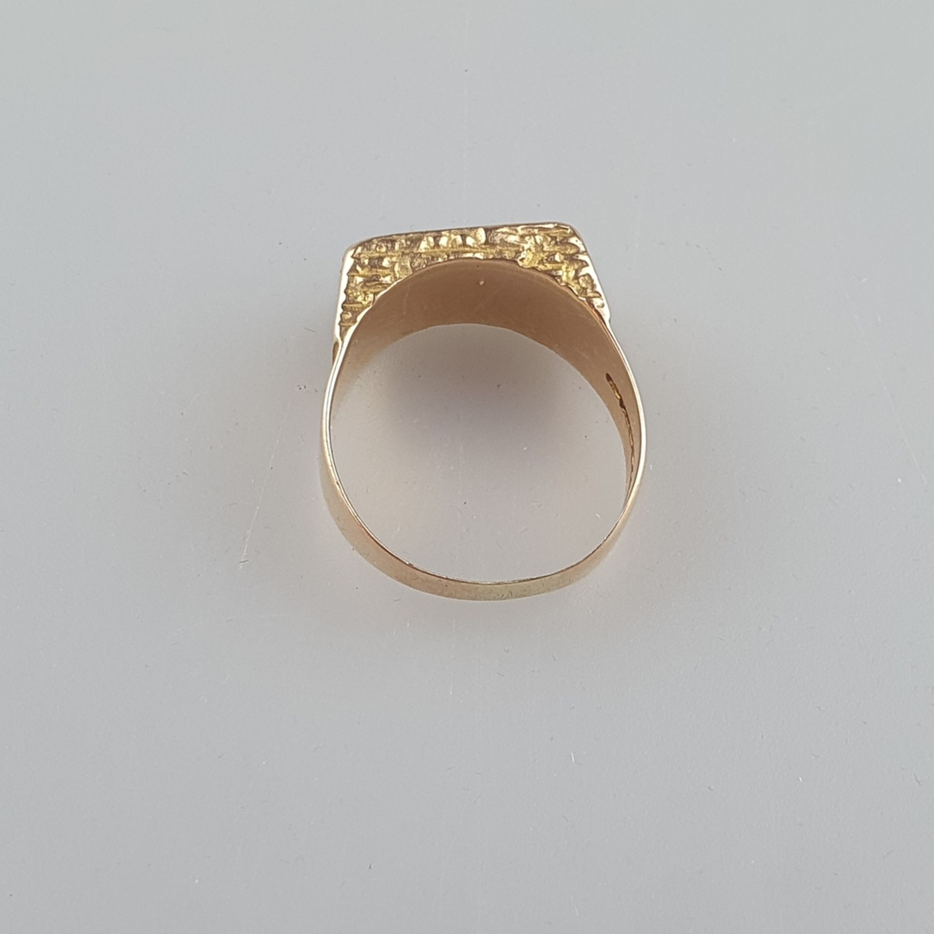 Design-Herrenring - Lapponia/Finnland, Gelbgold 585 /000 (14 K), länglicher rechteckiger Ringkopf m - Bild 6 aus 6