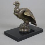 Schreibtischobjekt/Briefbeschwerer - 19./20.Jh., Bronzefigurine eines Adlers auf schwarzem Steinsoc