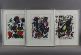 Miró, Joan (1893 Barcelona -1983 Mallorca) - Drei Farblithografien aus "Der Lithograph II /III", Bl