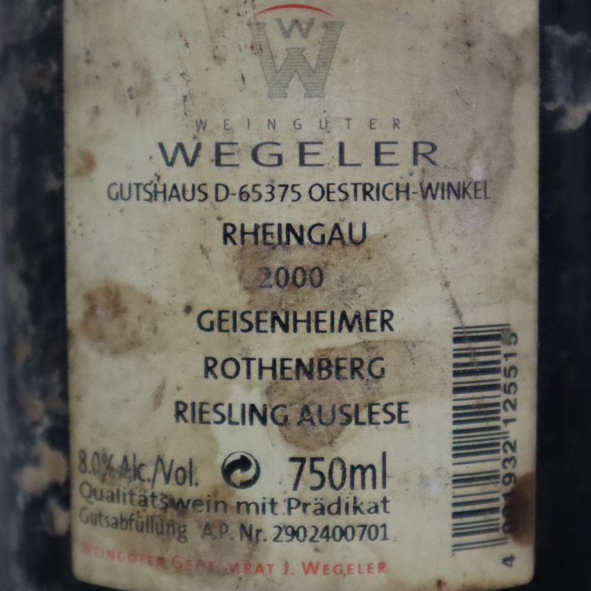 Wein - 2000 Geisenheim Rotenberg, Wegeler, Riesling Auslese, Füllstand: Into Neck, Flasche und Etik - Image 5 of 5