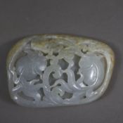 Jadestein / Handschmeichler - China 20.Jh., helle Jade mit leichten bräunlichen Verfärbungen, sehr 