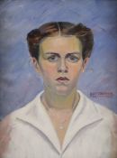 Dittberner, Paula (Ende 19. / 20. Jh.) - Frauenportrait, Gouache auf Papier, wohl ein Selbstportrai