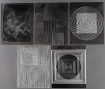 Vasarely, Victor (1908 Pecs - Paris 1997) - Mappe "Cinetiques", 5 Op-Art Kompositionen in Schwarz, 