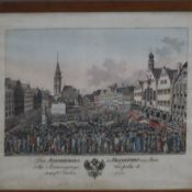 Frankfurt - "Der Roemeberg in Frankfurt am Main Am Krönungstage Leopolds II. den 9ten October 1790"