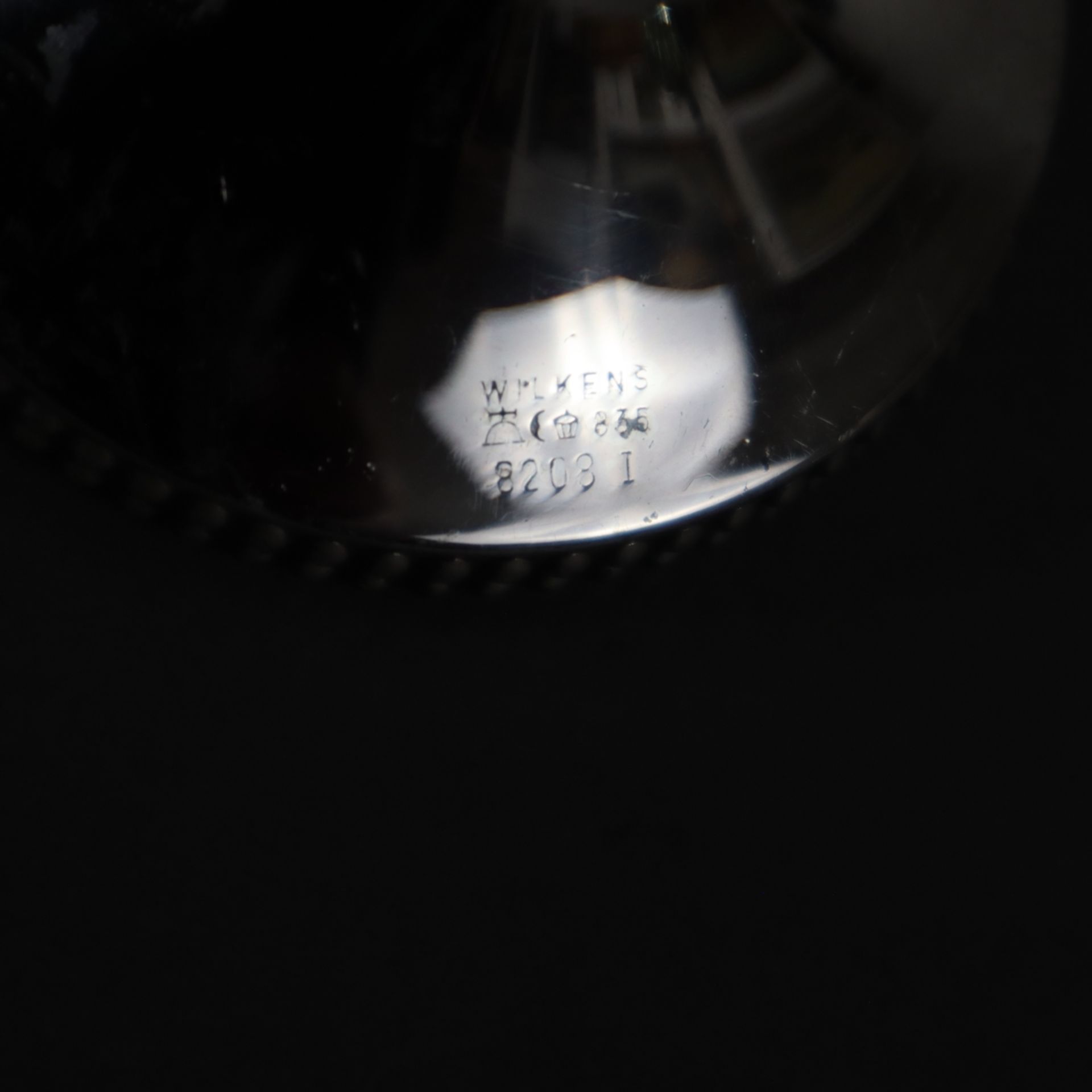 Solifleur-Vase - Wilkens, 835er Silber, Stand mit Perlstabrelief, gestempelt „Wilkens, Firmenzeiche - Bild 5 aus 6