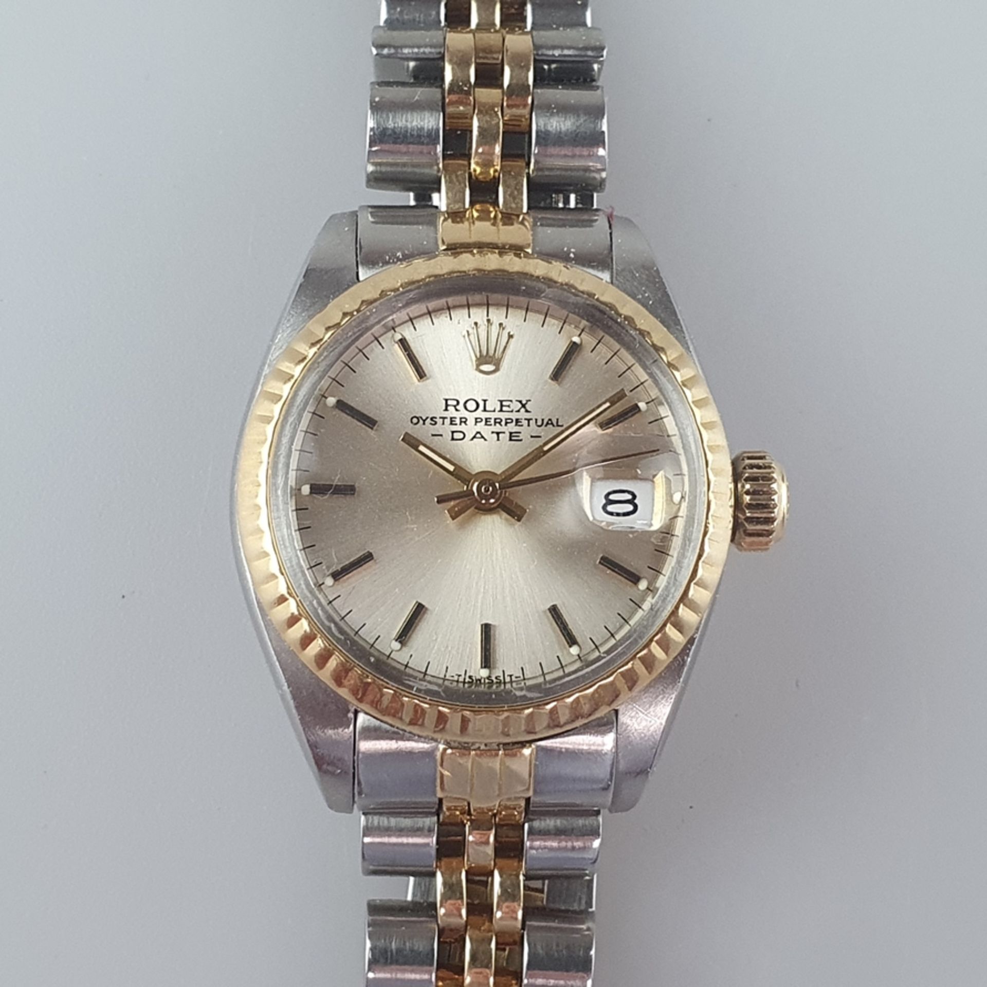 Rolex-Damenarmbanduhr - Oyster Perpetual, Datejust Modell 6917/3, bicolores Gehäuse und Armband aus