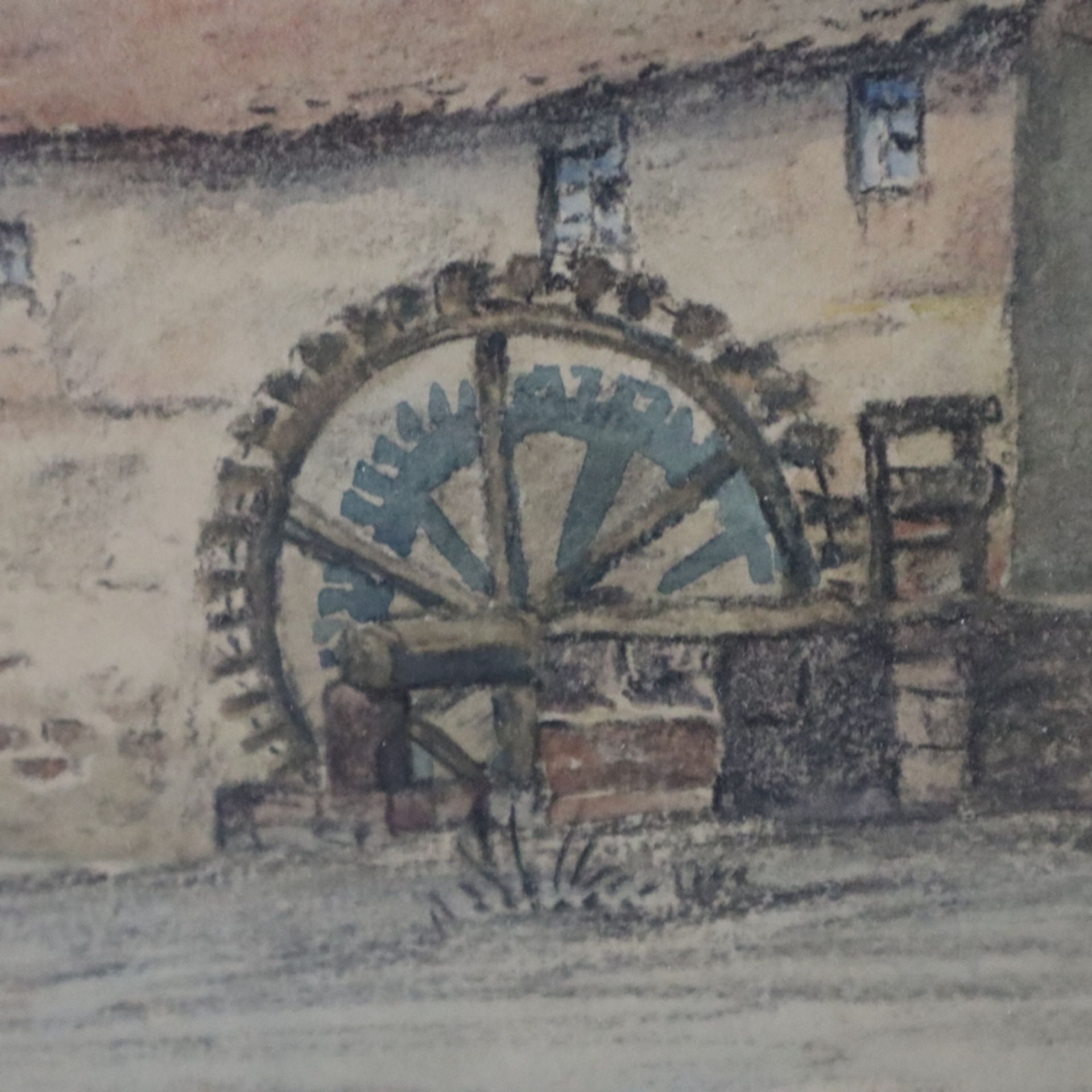 Luckhardt, Karl (1886 - Frankfurt a.M.- 1970) - An der alten Mühle, Aquarell auf Papier, unten link - Bild 7 aus 8