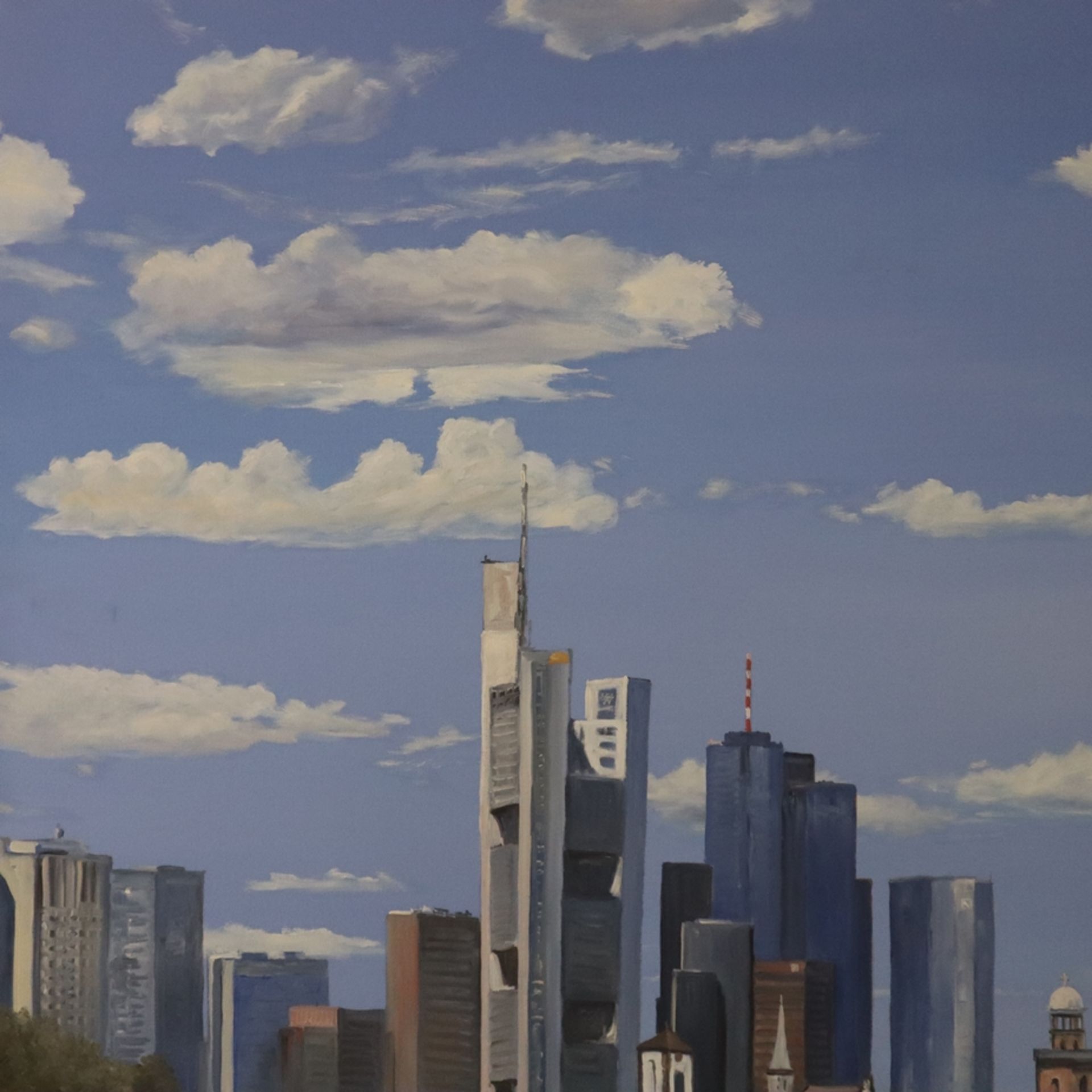 Eller, Martin (20./21.Jh.) - "Frankfurt", 2009, Öl/Tempera auf Leinwand, verso und seitlich signier - Bild 2 aus 7