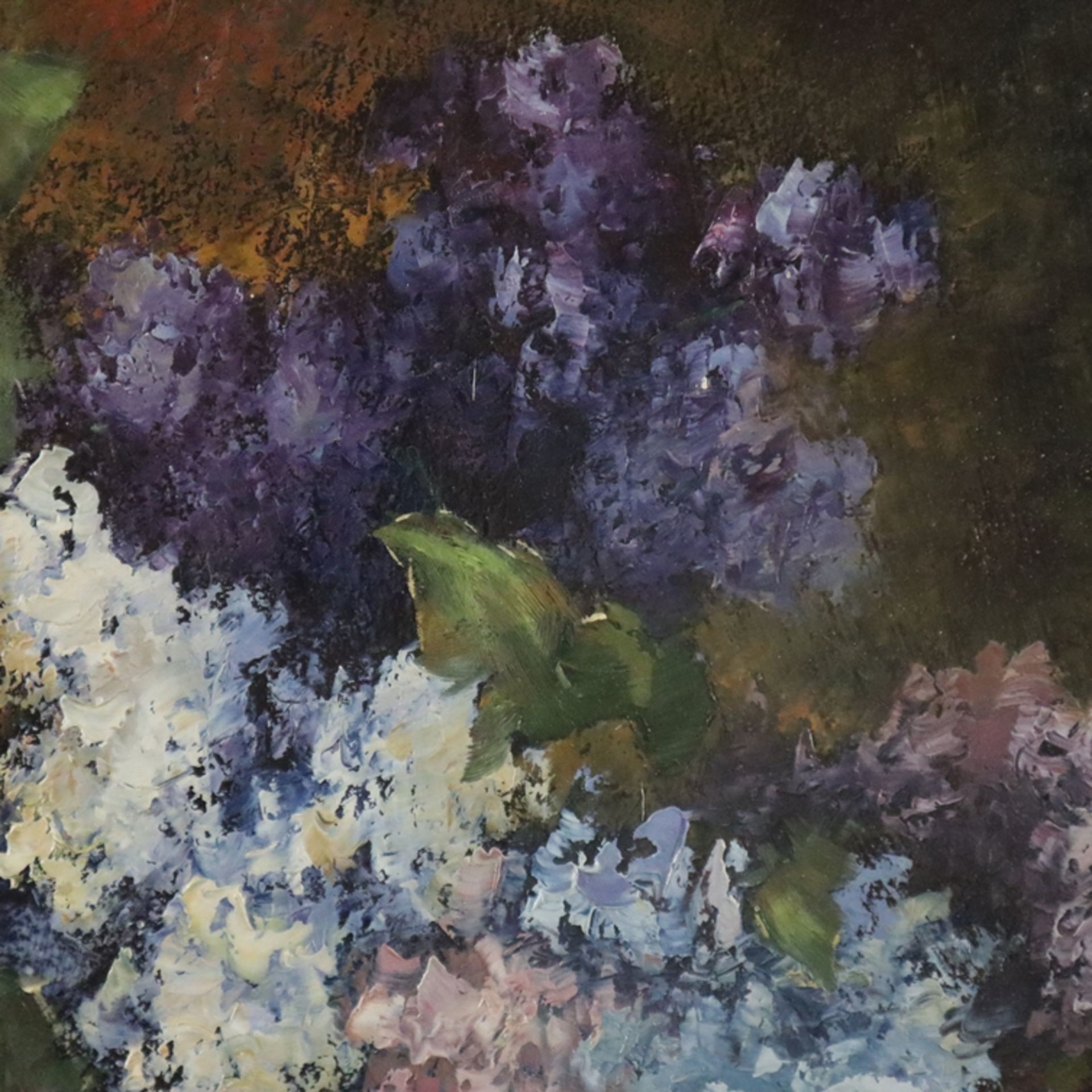 Darion (20. Jh.) - Zwei Blumenstillleben, 1987, Öl auf Platte, jeweils unten links signiert und dat - Image 3 of 6
