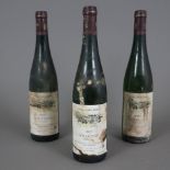Wein - 3 Flaschen 1987 Egon Müller 'Scharzhof' Riesling, Mosel, Germany, 75 cl, Füllstand: Top Shou