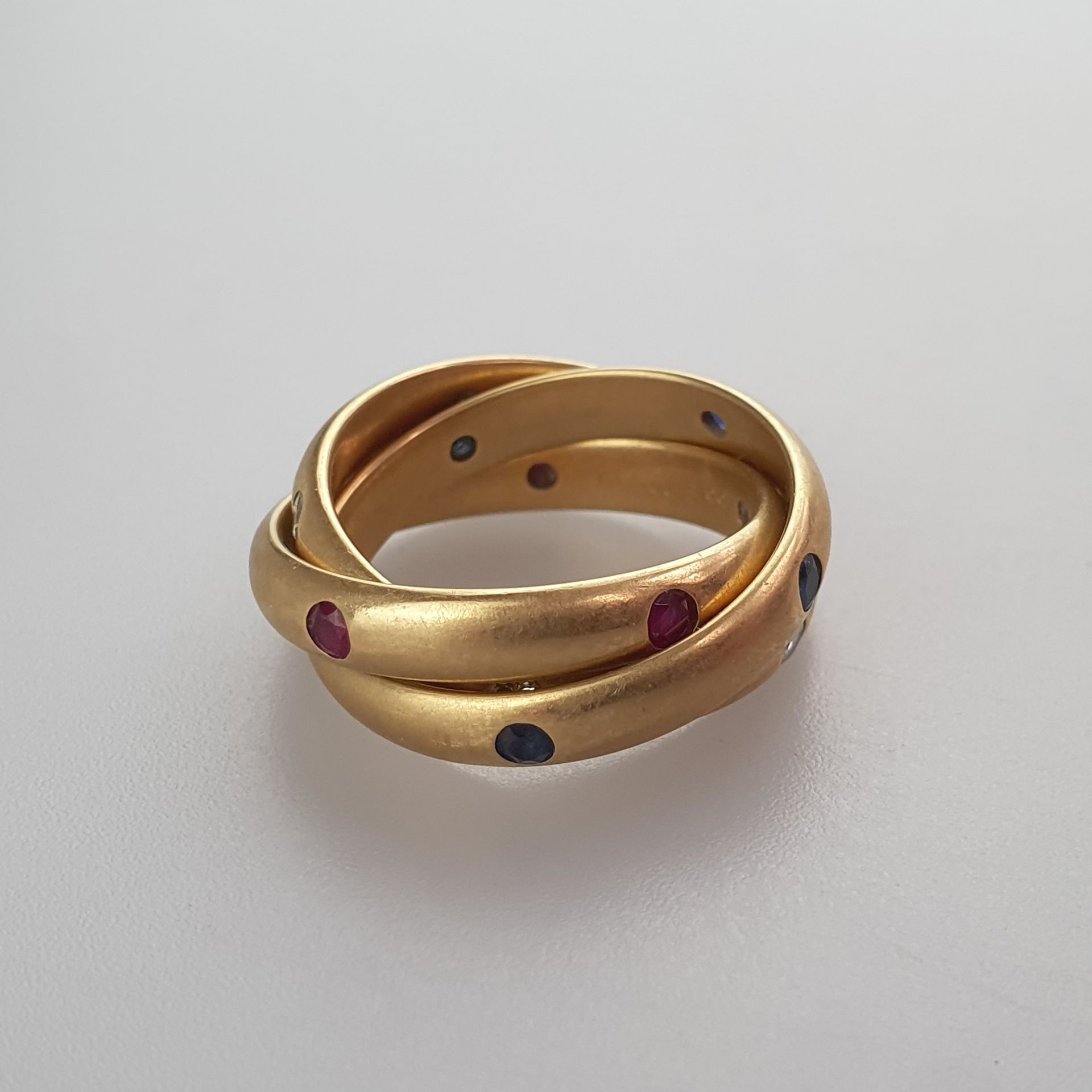 CARTIER-Ring "Trinity"- Gelbgold 750/000, die drei beweglich ineinander verschlungene Ringe von ca. - Bild 2 aus 6